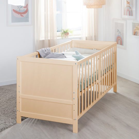 Lit évolutif EASY SLEEP 70x140 - Coins de transformation inclus - Hauteur réglables - Bois naturel