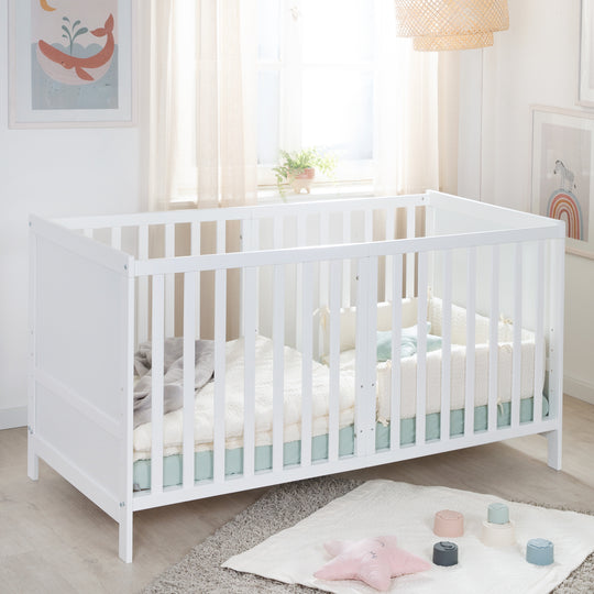 Lit évolutif EASY SLEEP 70x140 - Coins de transformation inclus - Hauteur réglables - Blanc