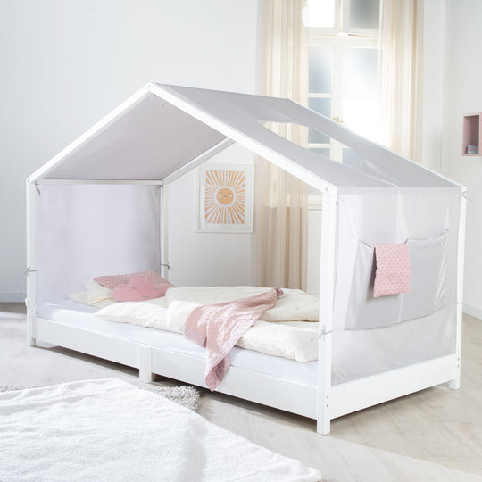 Ciel de lit neutre 90 x 200 cm avec 2 taies - Gris