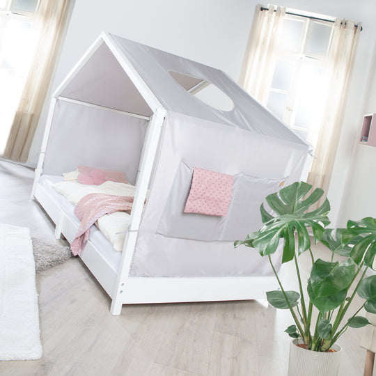 Ciel de lit neutre 90 x 200 cm avec 2 taies - Gris