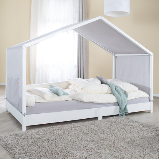 Ciel de lit neutre 90 x 200 cm avec 2 taies - Gris