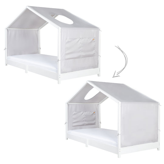 Ciel de lit neutre 90 x 200 cm avec 2 taies - Gris