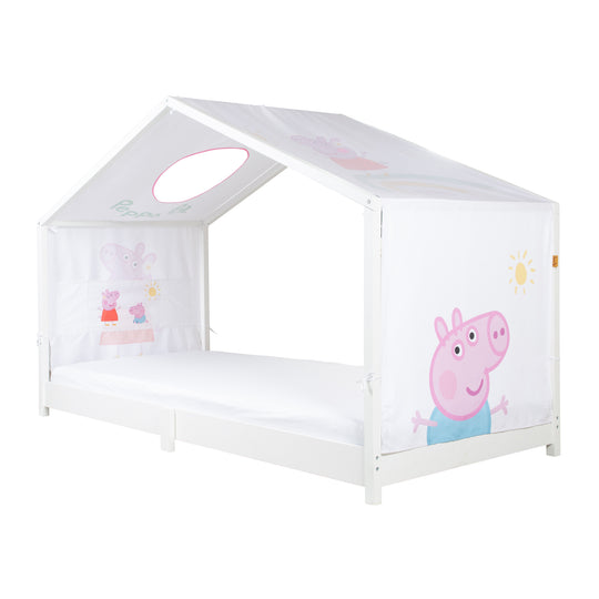 House Bed Cover 90 x 200 cm 'Peppa Pig' - Pink / White