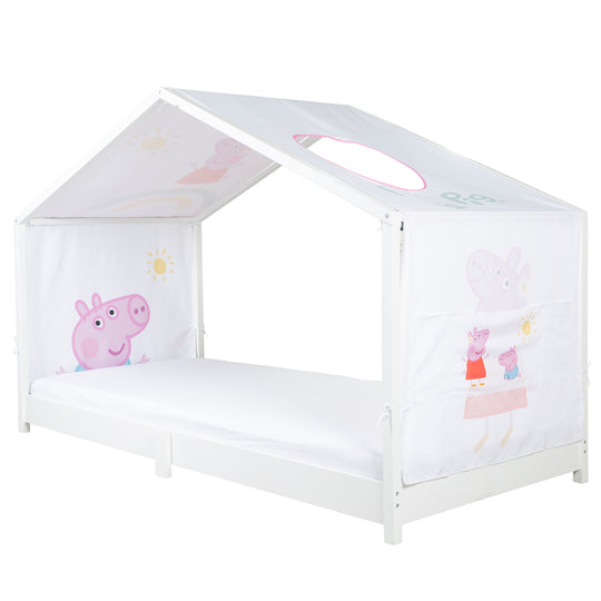 House Bed Cover 90 x 200 cm 'Peppa Pig' - Pink / White