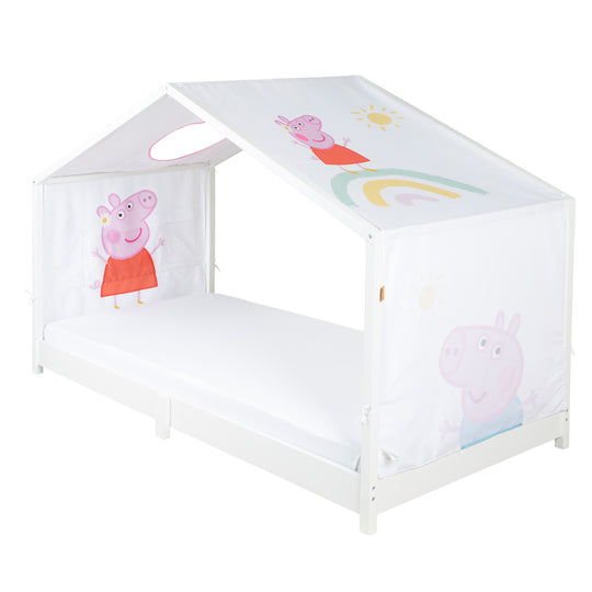 House Bed Cover 90 x 200 cm 'Peppa Pig' - Pink / White