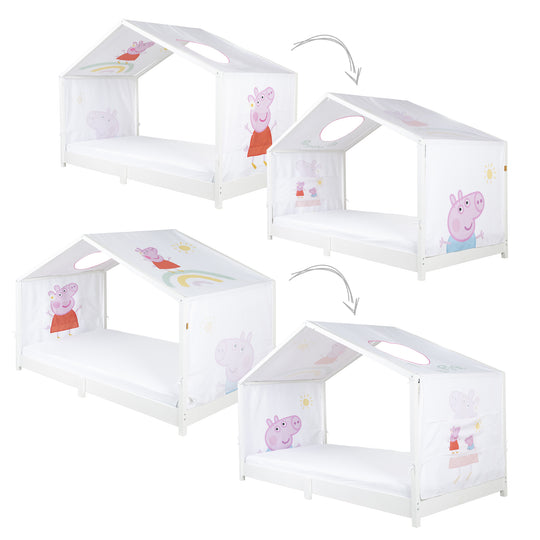 House Bed Cover 90 x 200 cm 'Peppa Pig' - Pink / White