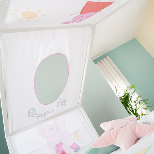 House Bed Cover 90 x 200 cm 'Peppa Pig' - Pink / White