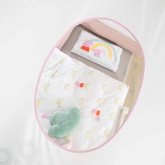 House Bed Cover 90 x 200 cm 'Peppa Pig' - Pink / White