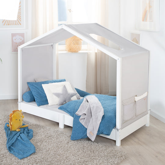 Ciel de lit neutre 70 x 140 cm avec 2 sacs - Gris