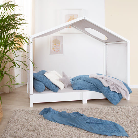 Ciel de lit neutre 70 x 140 cm avec 2 sacs - Gris