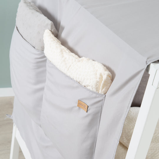 Ciel de lit neutre 70 x 140 cm avec 2 sacs - Gris