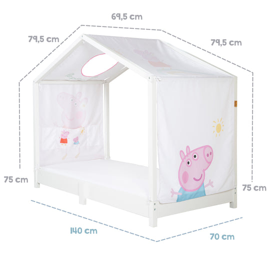 House Bed Cover 70 x 140 cm 'Peppa Pig' - Pink / White