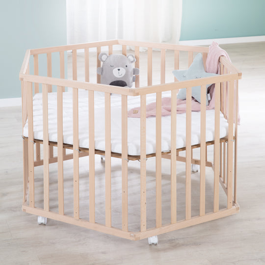 Playpen Mattress, Hexagonal, Playpen Mattress White, Quilted, LxWxH 112 x 97 x 4 cm
