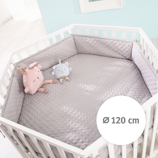 Playpen Mattress, Hexagonal, Playpen Mattress White, Quilted, LxWxH 112 x 97 x 4 cm