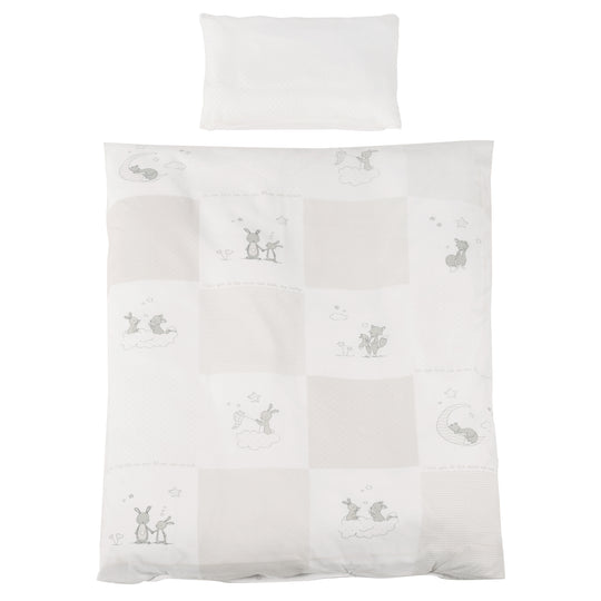 Set lit complet 'Fox et Bunny', 70 x 140 cm, convertible, incl. draps, baldaquin, nid et matelas