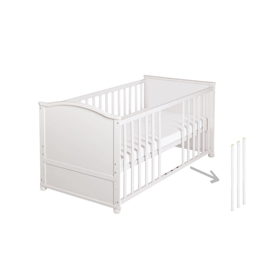 Ensemble de lit 70 x 140 cm 'Woodland Buddies' - Lit convertible pour enfant avec accessoires - Blanc / Vert