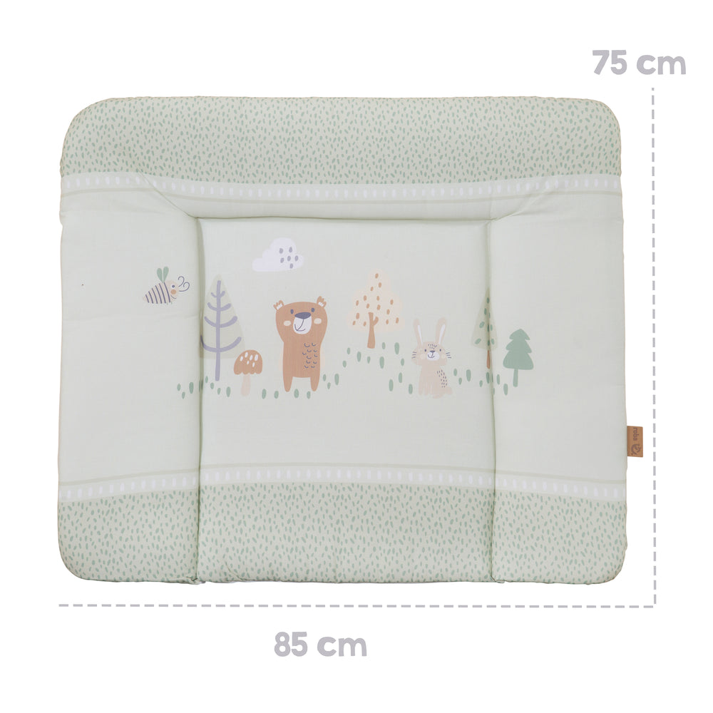 Changing Mat 'Woodland Buddies' - 85 x 75 cm - PU-Coated - Pastel Green