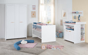 Room Set 'Lilo' - Convertible Cot 70x140 + Changing Table + Wardrobe - White