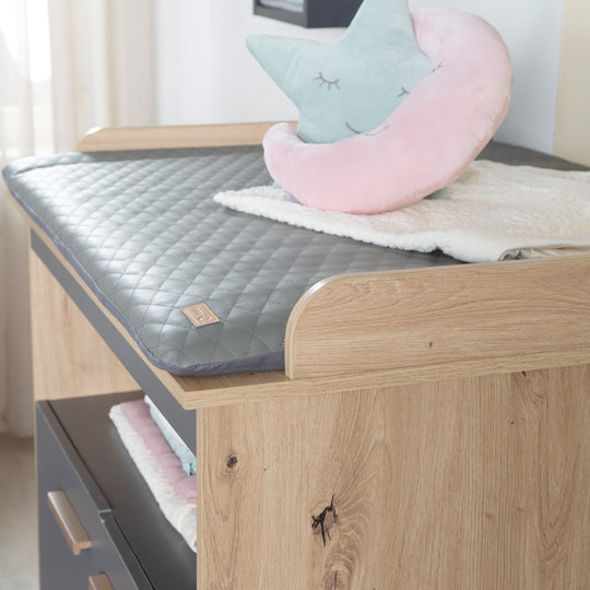 Conjunto de habitación infantil 'Anna' 3 pz - Antracita / Decoración Kent Oak