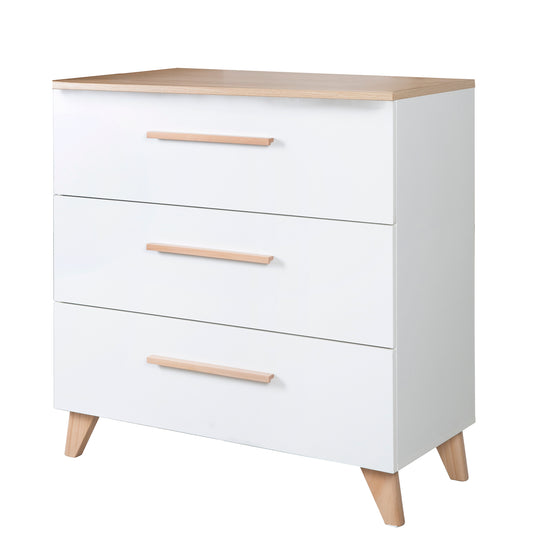 3-piece Baby Room 'Leon' - Modular Furniture Set - White / Othello Oak Finish