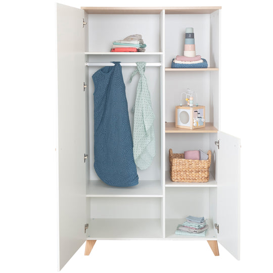 3-piece Baby Room 'Leon' - Modular Furniture Set - White / Othello Oak Finish