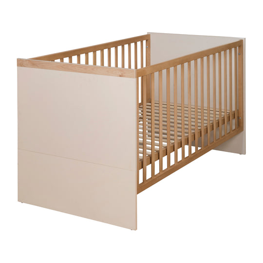 Nursery Set 'Jil' 3 pc - Crib + Baby Dresser + Wardrobe - Cashmere / Chestnut