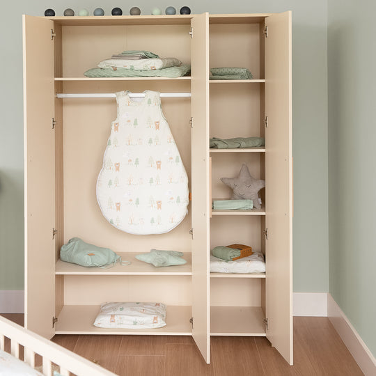 Juego de habitación infantil 3 pz 'Momo' - Tiradores de madera maciza - Cachemira / Roble Tristán