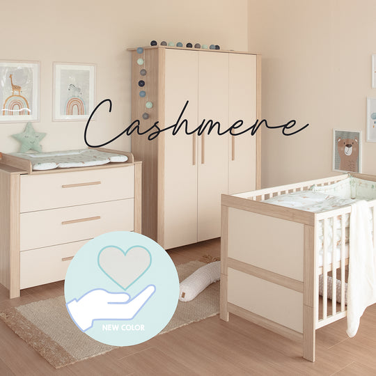 Juego de habitación infantil 3 pz 'Momo' - Tiradores de madera maciza - Cachemira / Roble Tristán