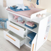 Furniture Set 'Lilo' - Convertible Cot 70x140 cm + Changing Table - White
