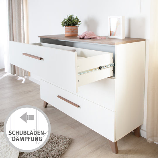 Ensemble de meubles 'Ole', incl. lit bébé/enfant 70 x 140 cm & commode à langer