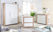 Furniture Set 'Malo' - Cot 70x140 & Changing Table - White / Oak Finish