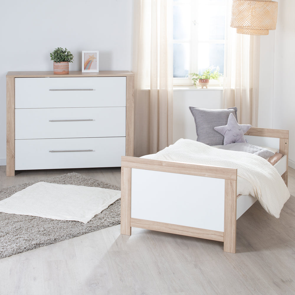 Conjunto de muebles 'Malo', incluye cuna infantil 70 x 140 cm y cómoda para cambiar pañales