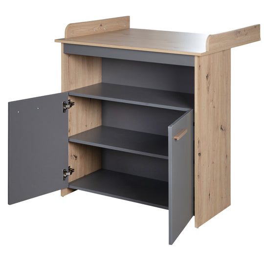 Conjunto de muebles para bebé 'Anna' 2 piezas - Antracita / Decoración Kent Oak