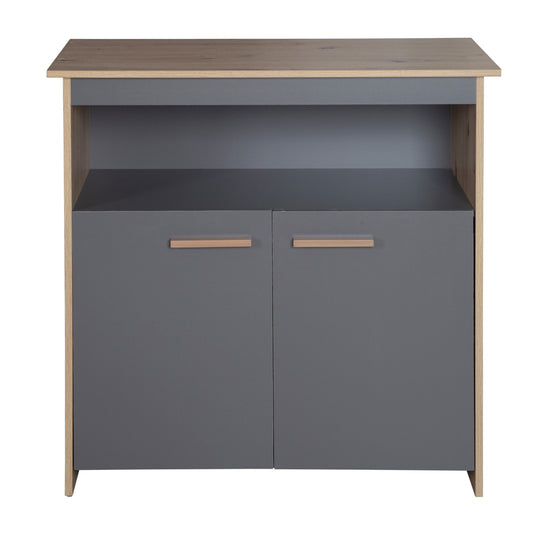 Conjunto de muebles para bebé 'Anna' 2 piezas - Antracita / Decoración Kent Oak