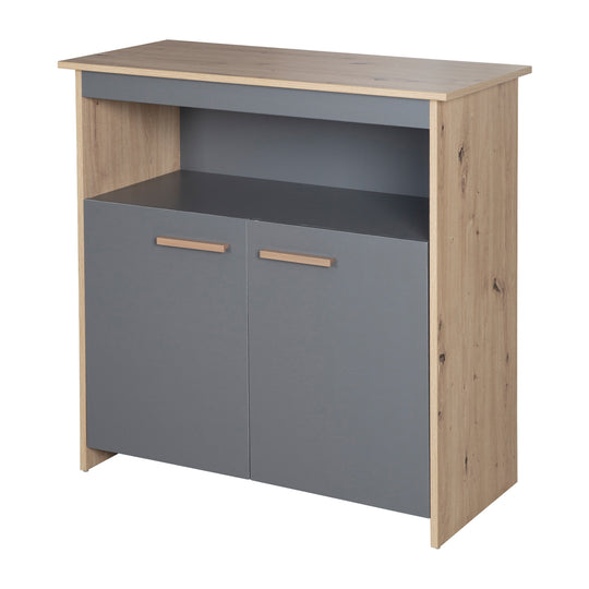 Conjunto de muebles para bebé 'Anna' 2 piezas - Antracita / Decoración Kent Oak