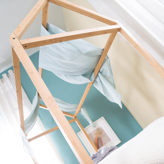 Lit de maison 70 x 140 cm - Lit Montessori en bois de bambou - Certifié FSC