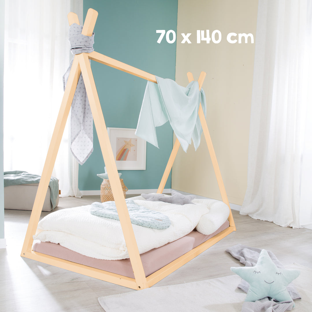 Cama tipi 70 x 140 cm - Cama Montessori de madera de bambú - Certificada FSC