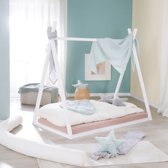 Tipilounge 70 x 140 cm - Lit Montessori en bois laqué blanc - certifié FSC