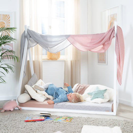 Tipilounge 70 x 140 cm - Lit Montessori en bois laqué blanc - certifié FSC
