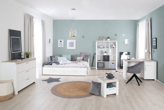 Quadratisches Spielregal 'Felicia' mit 8 offenen Fächern - Weiß / Luna Elm