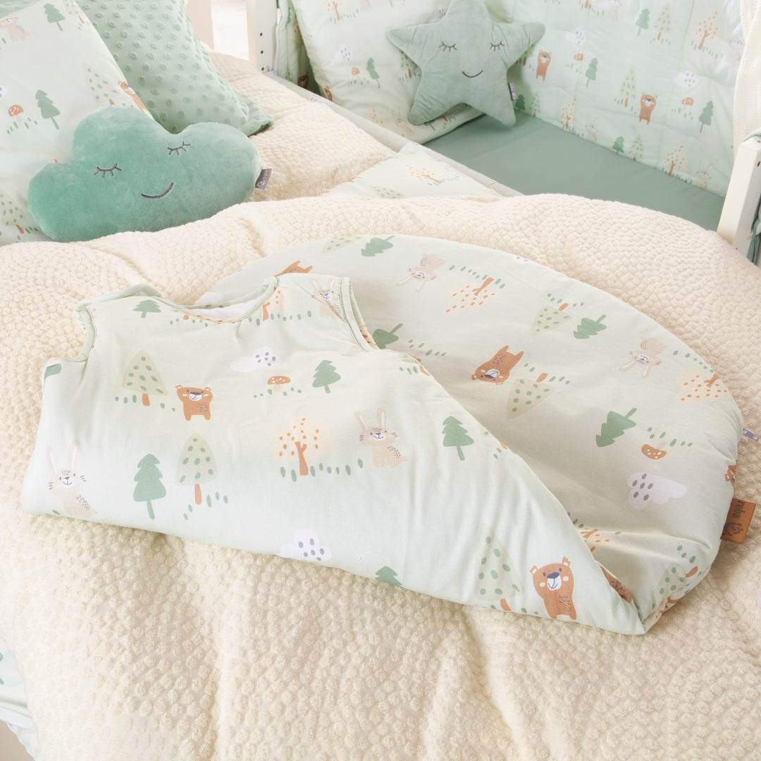 Saco de dormir para bebé 'Woodland Buddies' - varias tallas - verde pastel
