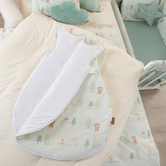 Saco de dormir para bebé 'Woodland Buddies' - varias tallas - verde pastel