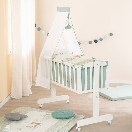 Ropa de cuna 'Woodland Buddies' 80 x 80 cm - Fundas de algodón - Verde pastel