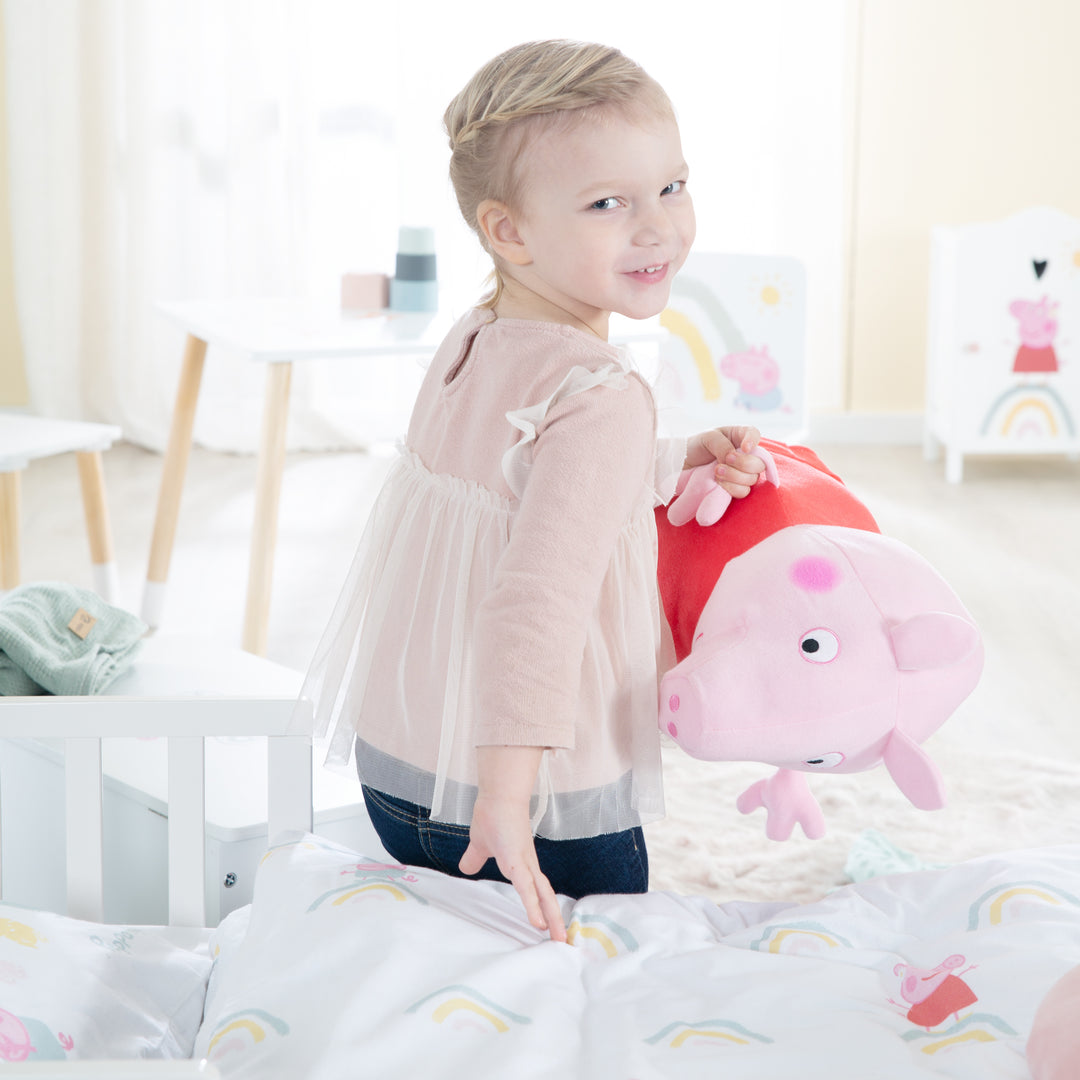 Ropa de cama para niños 100 x 135 cm 'Peppa Pig' - Algodón - Blanco / Rosa