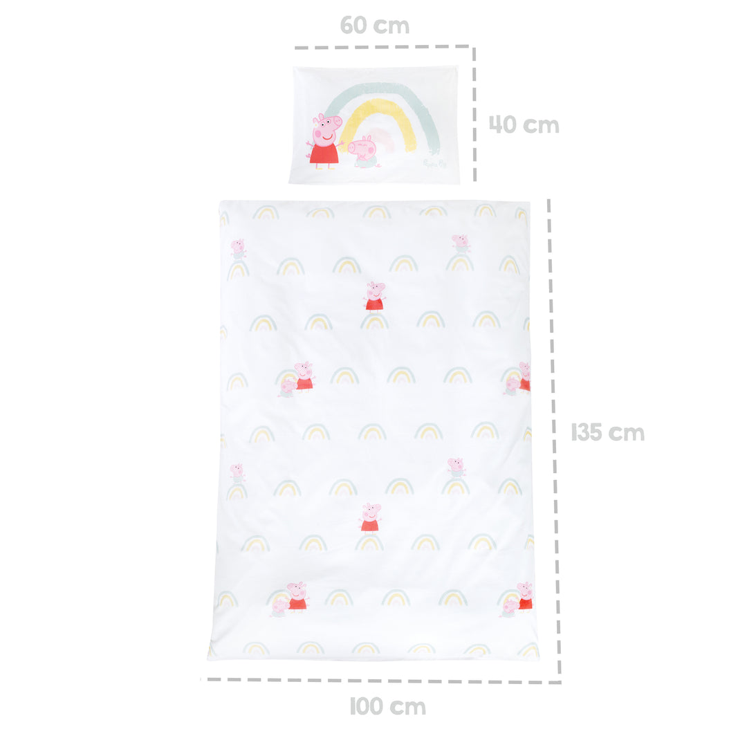 Ropa de cama para niños 100 x 135 cm 'Peppa Pig' - Algodón - Blanco / Rosa