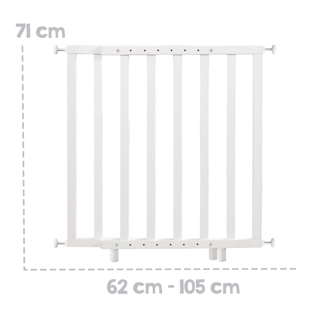Barrière de protection pour porte à la pince, blanc, 62 - 106 cm, la grille d'escaliers