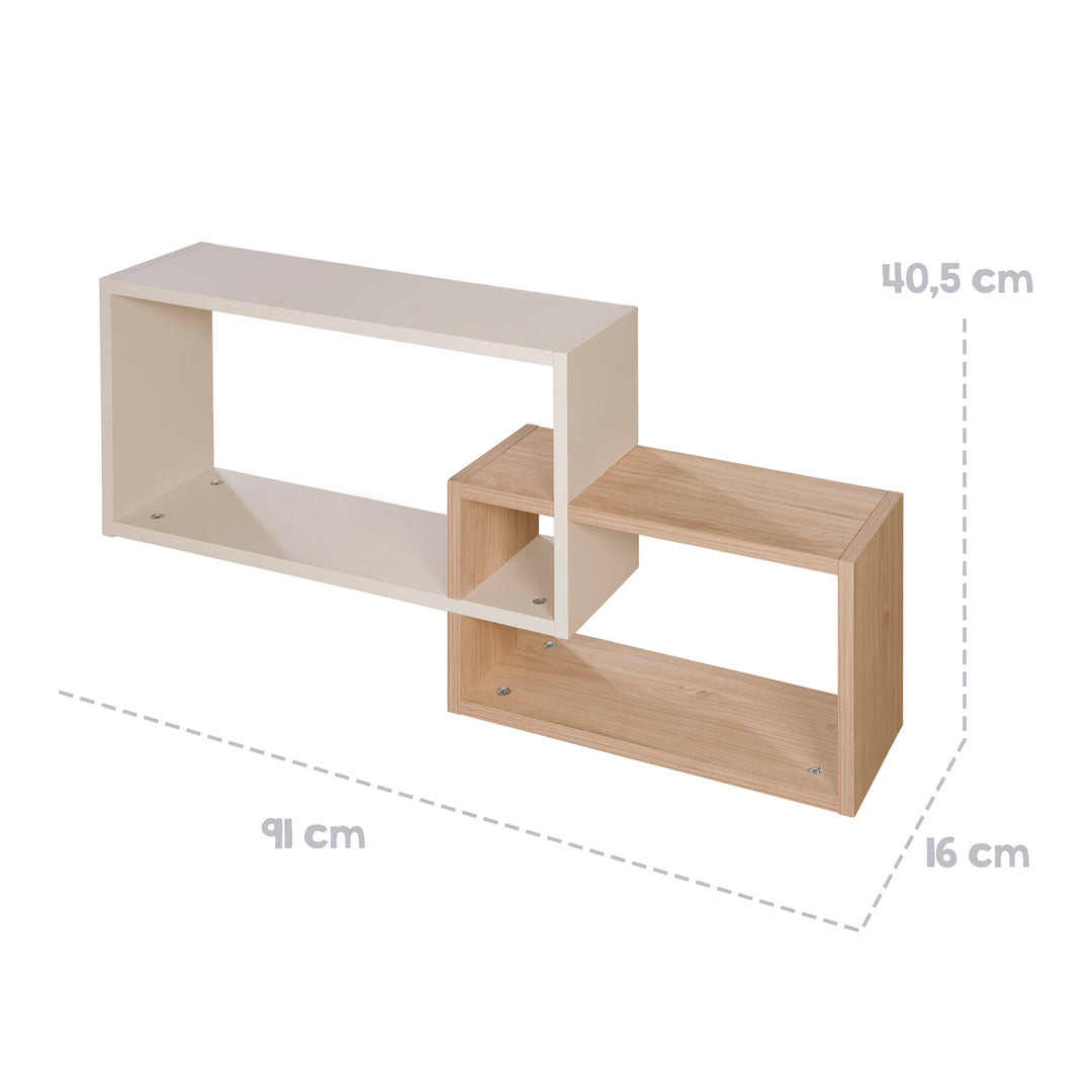 Wall Shelf with Open Compartments for Jil + Elis Series - Cashmere / Virgina Chestnut
