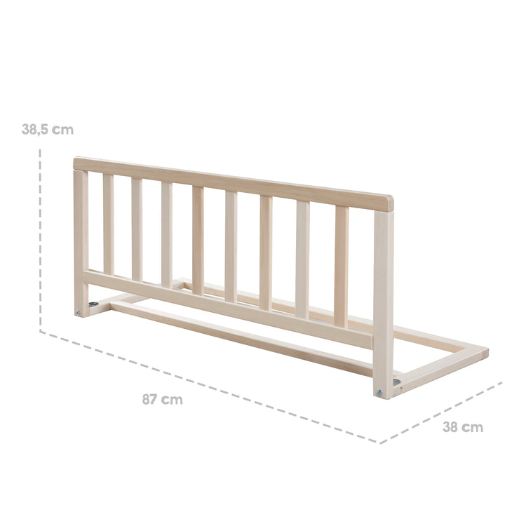 Barandilla de cama de 90 cm - Barandilla de protección segura de madera - Natural