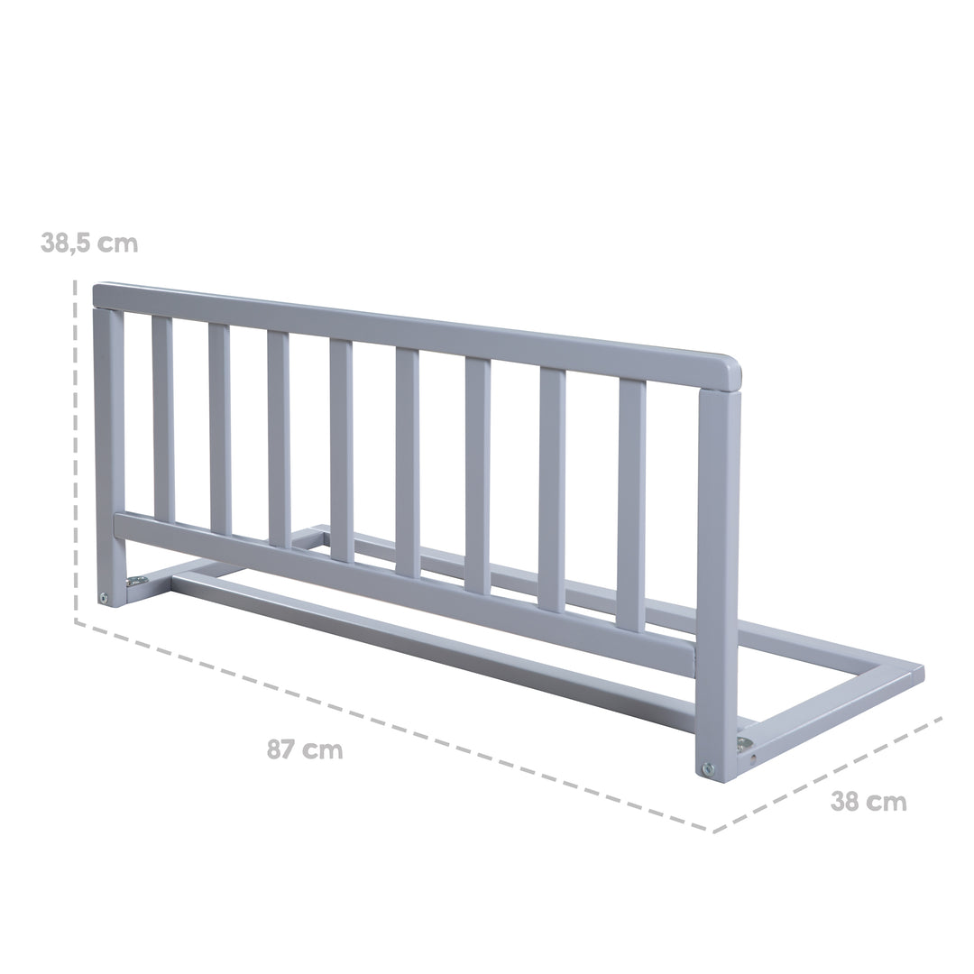 Barrière de lit 90 cm - Barrière de sécurité en bois - Laquée taupe