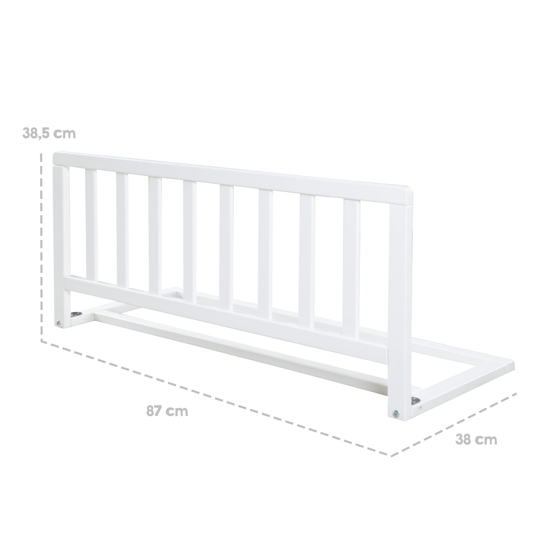 Barrière de lit 90 cm - Barrière de sécurité en bois - Laquée blanc